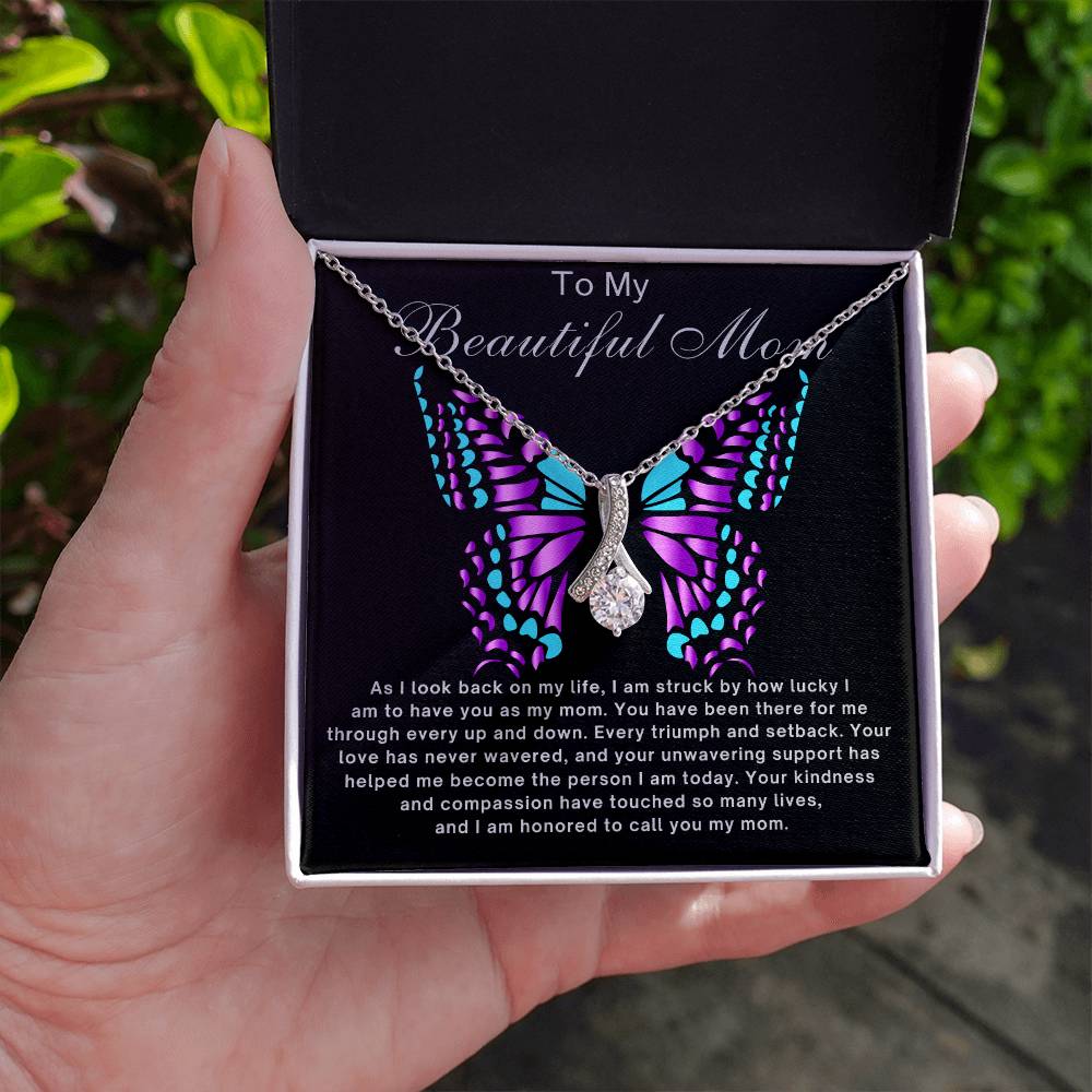To My Beautiful Mom Necklace Mother's Day