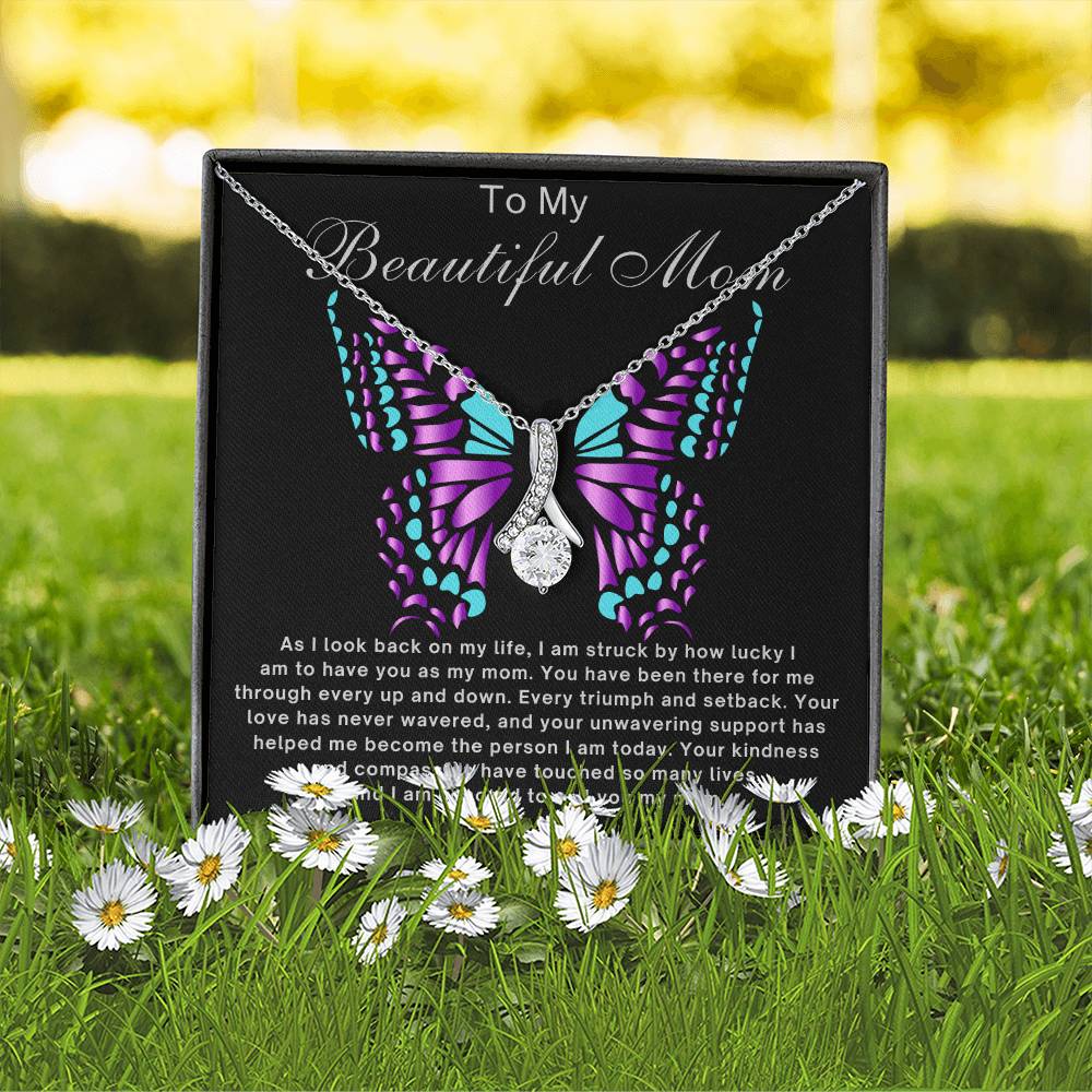 To My Beautiful Mom Necklace Mother's Day