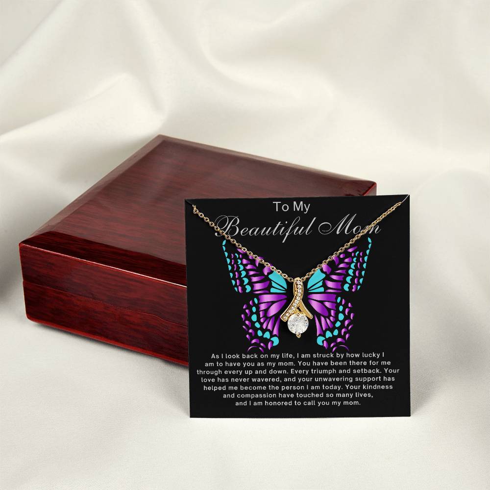 To My Beautiful Mom Necklace Mother's Day