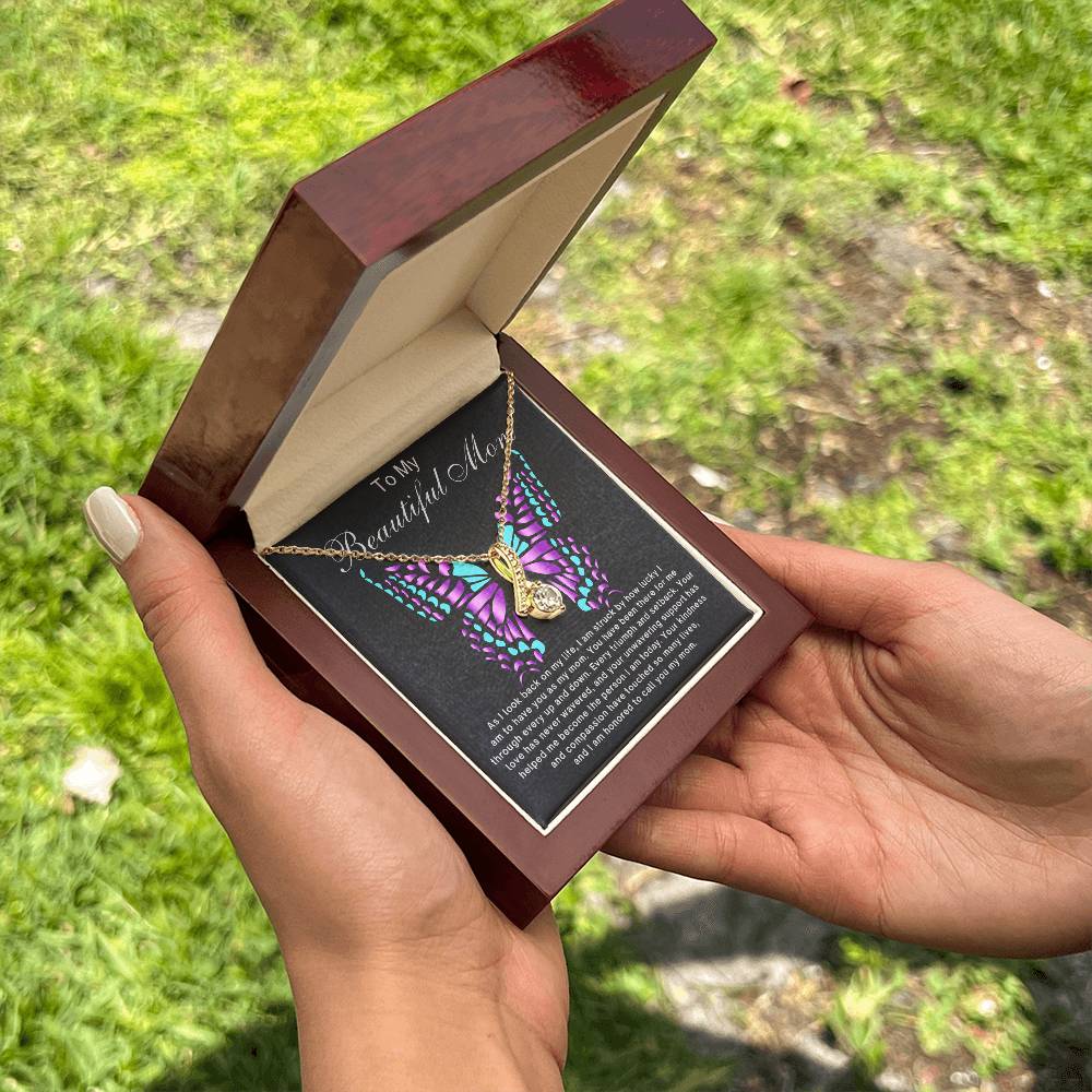 To My Beautiful Mom Necklace Mother's Day