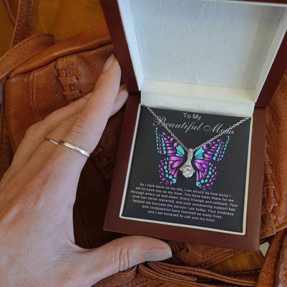 To My Beautiful Mom Necklace Mother's Day