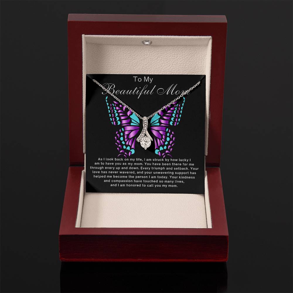 To My Beautiful Mom Necklace Mother's Day