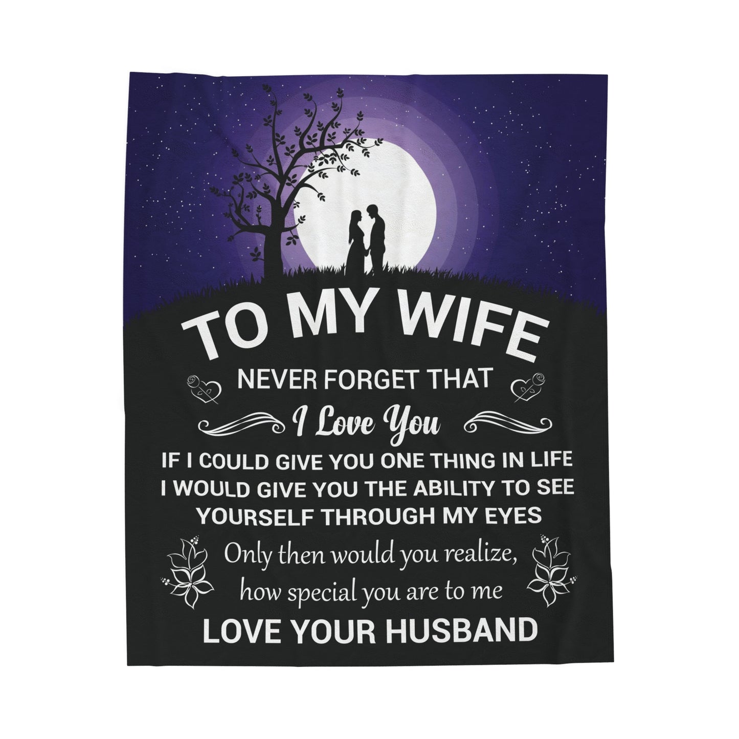 To My Wife | Velveteen Plush Blanket