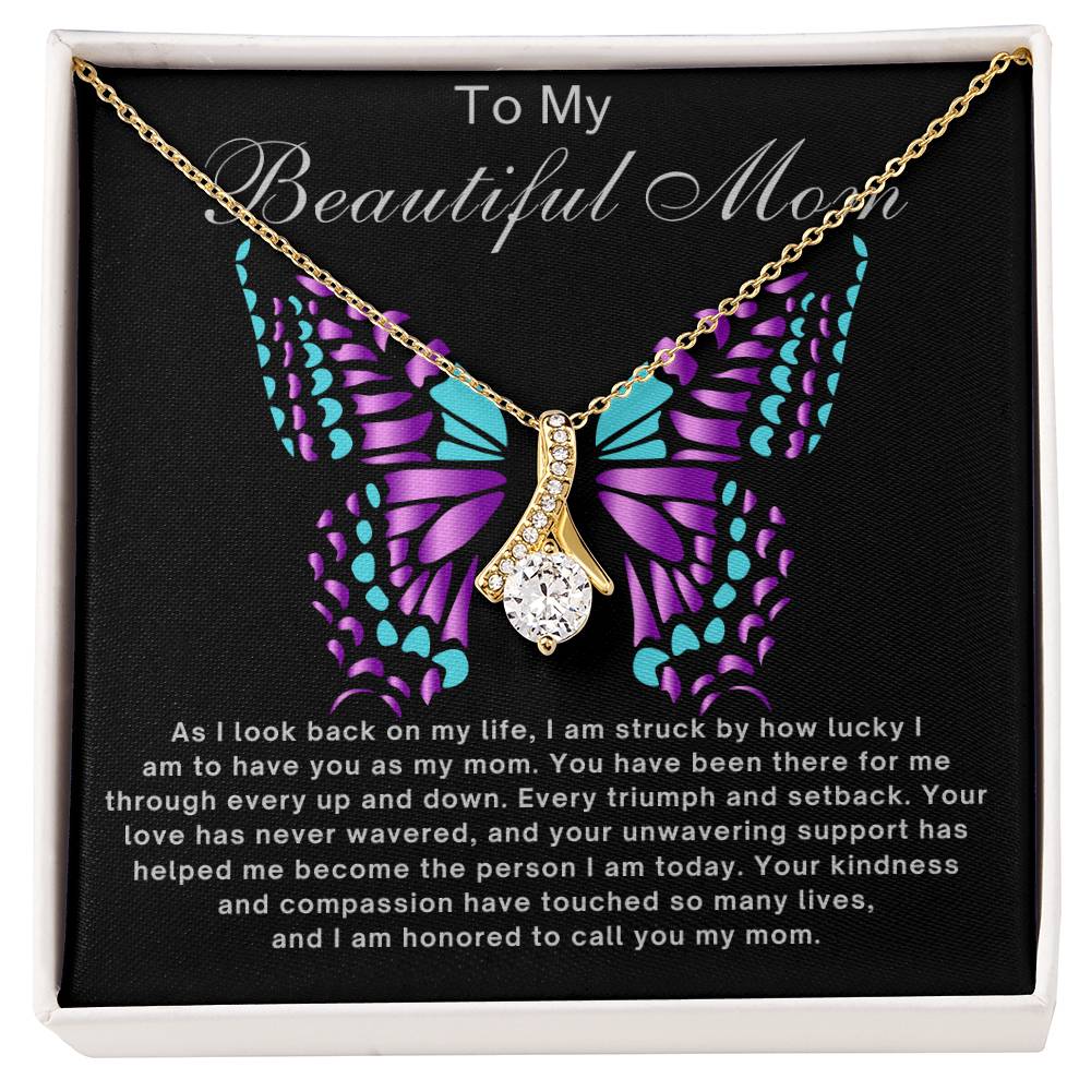 To My Beautiful Mom Necklace Mother's Day