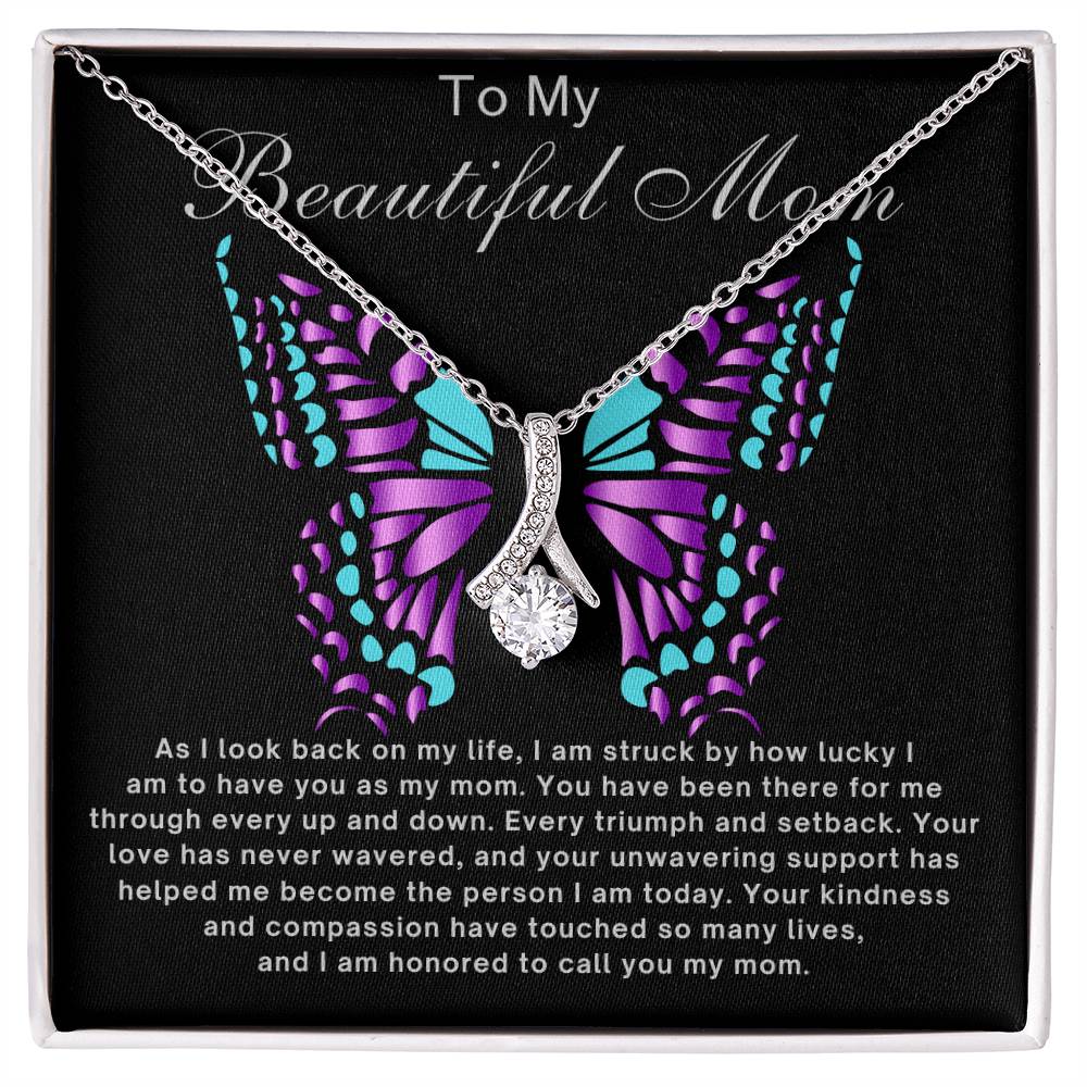 To My Beautiful Mom Necklace Mother's Day