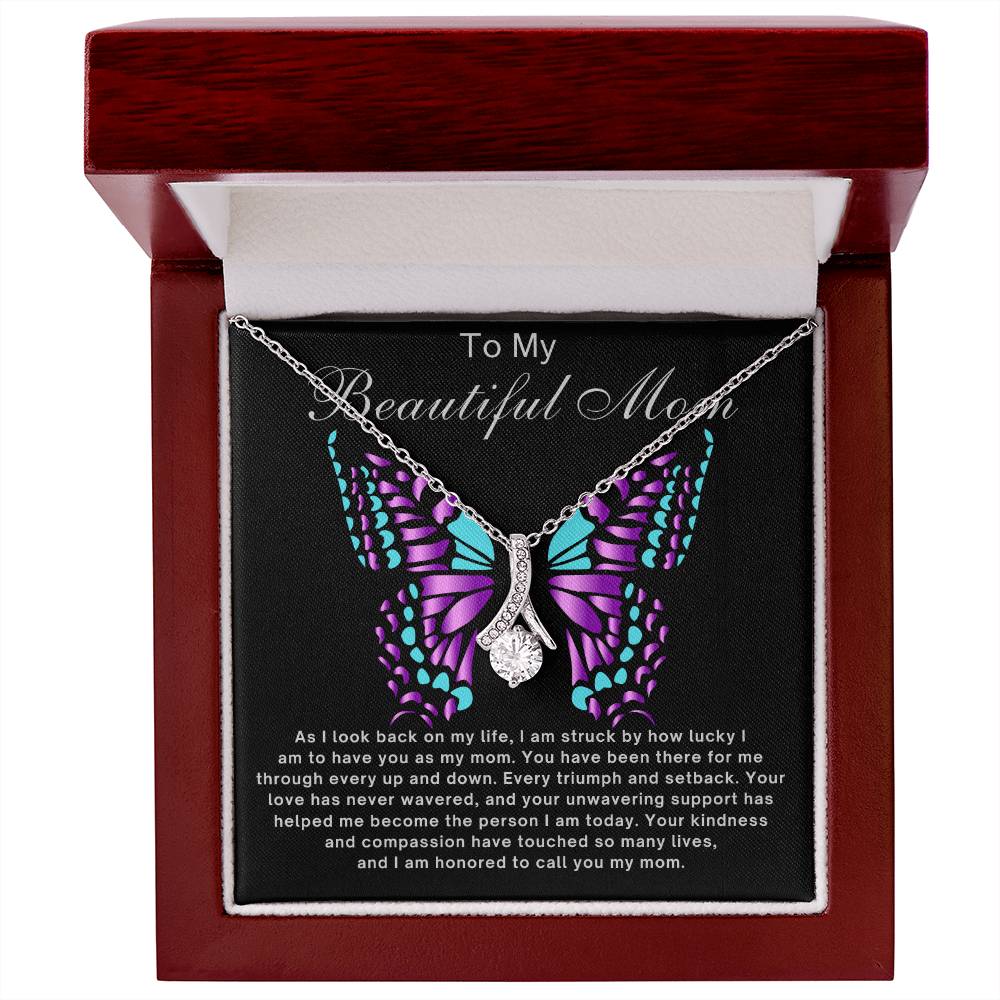 To My Beautiful Mom Necklace Mother's Day