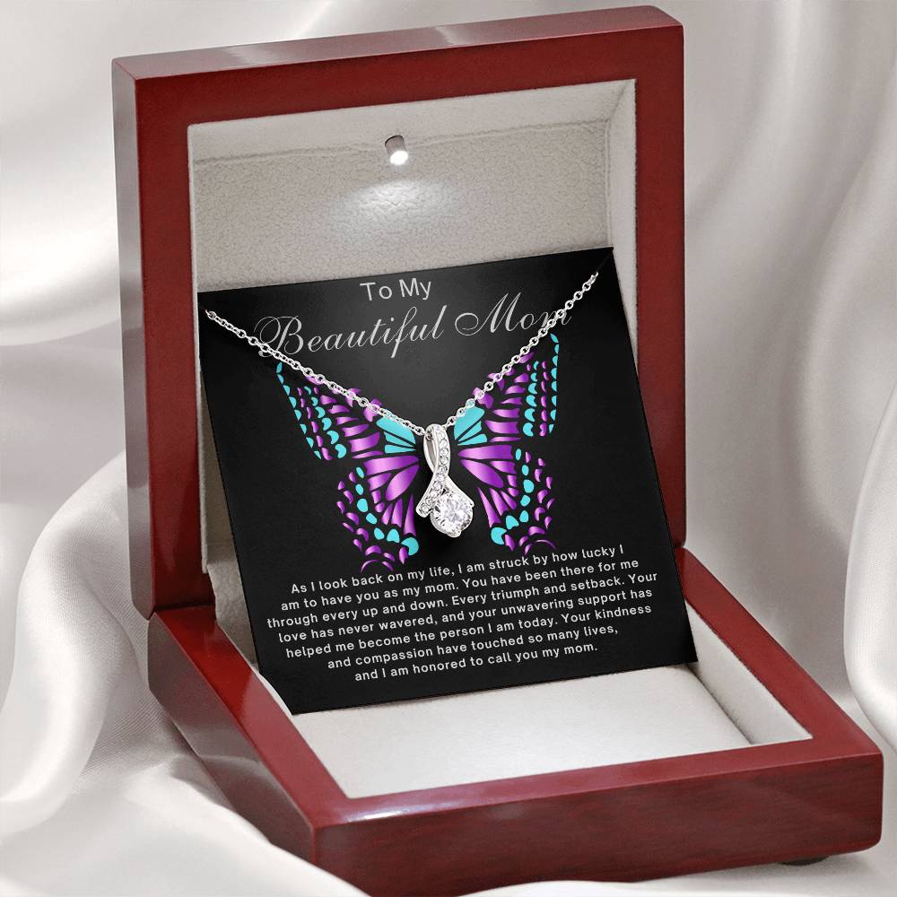 To My Beautiful Mom Necklace Mother's Day
