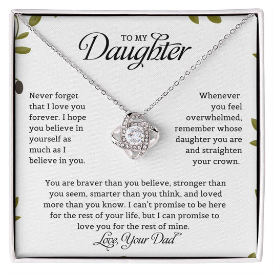 To My Daughter From Dad| Love Knot Necklace